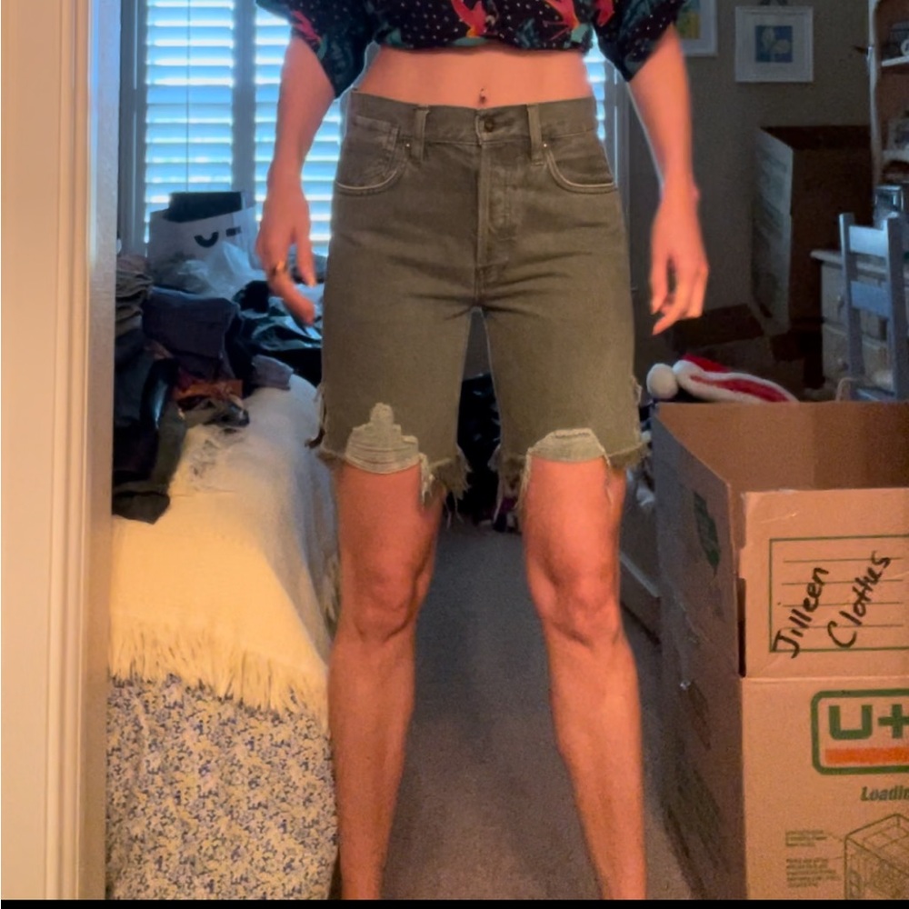 We The Free Olive Green Denim